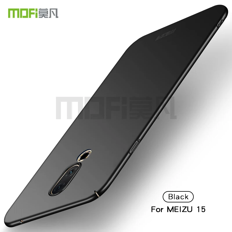 Для Meizu 15 чехол MOFI облегающий чехол s Жесткий чехол для Meizu 15 чехол для телефона ультра тонкий чехол для Meizu 15 - Цвет: Черный