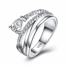 2018 New Fashion Silver plated ring Vintage Elegance Ring For Women With Clear CZ Luxury Engagement Ring Fine Jewelry