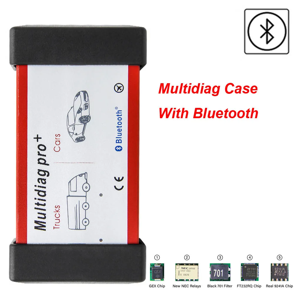 00 Single PCB board OBD2 Scanner Bluetooth For BMW 9141A NEC Relays WOW Multidiag Pro+ OBD OBD2 Car Diagnostic Auto tool - Цвет: BT Multidiag Pro