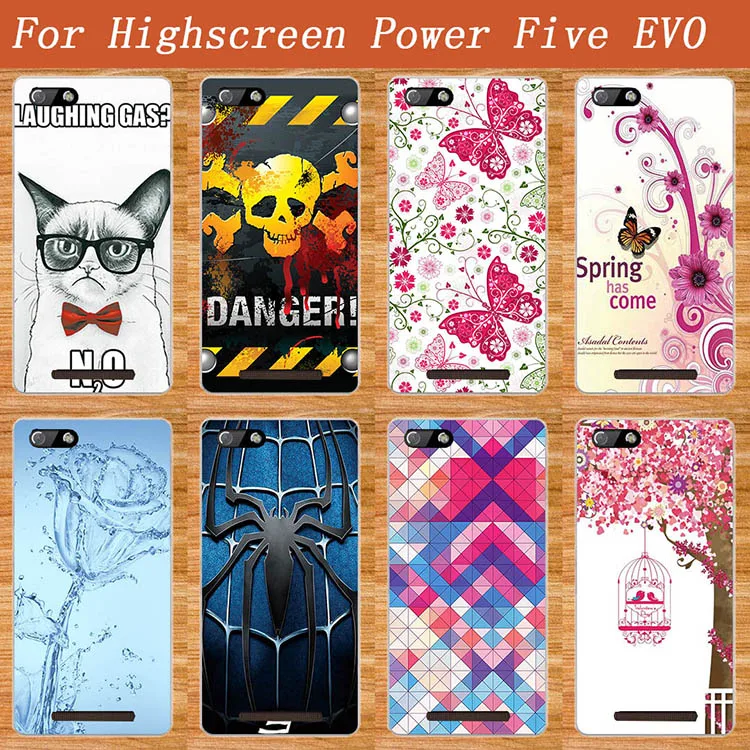 

For Highscreen Power Five EVO Case Cover High Quality 8 Patterns Colored Soft Tpu Case For Highscreen Power 5 EVO Phone Sheer