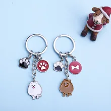 Pomeranian Key Chains dog feet Tag key Car Keyring Dog Animal Charms Keychains Women Fashion Gift Female Alloy Metal pendants drop shipping pet dog key chain pendants key buckle tag key jewelry women keychains welsh corgi chihuahua bag charms keyring