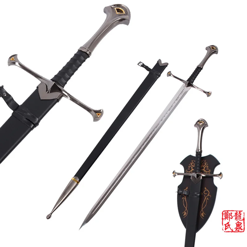 

For Movie The Lord of the Rings Anduril Sword of King Elessar Real Stainless Steel With Hanging Stand Medieval Sword