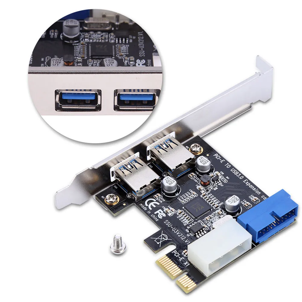 Superspeed 5 Гбит/с PCI E x1 в 2 порта USB 3 0 концентратор Express NEC Расширительная карта адаптер