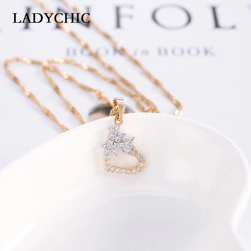 Женское Ожерелье LADYCHIC ожерелье золотого цвета с кубическим цирконием колье