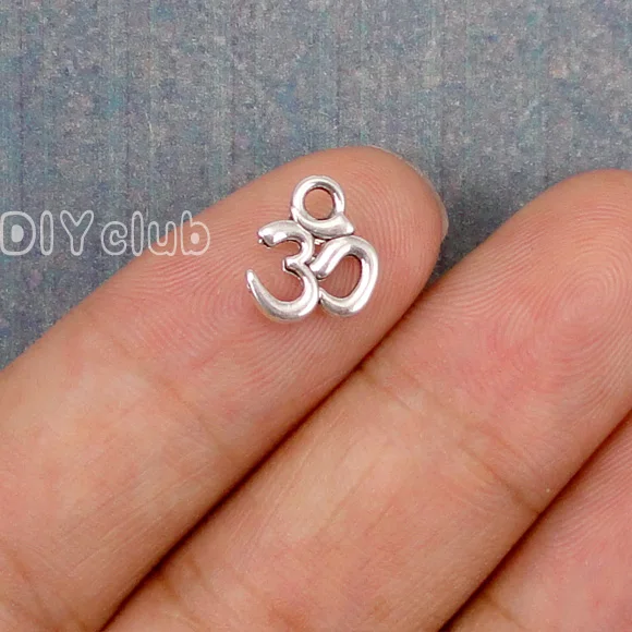 Подвески OM 100 шт. подвески из античного серебра маленькие 10x10 мм|pendant slide|pendant
