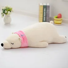 Cute Animal Soft Stuffed Plush Toy Polar Bear Pillow Plush Toy Doll For Girl Bear Children Sleep Pillow Birthday Present 70C0039