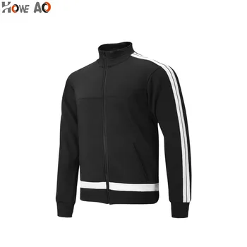 

HOWE AO Men Run Jackets Gym Training Long Sleeves Sweatshirts Striped Zipper Brand Fitness Shirts Man Sportwear Coat