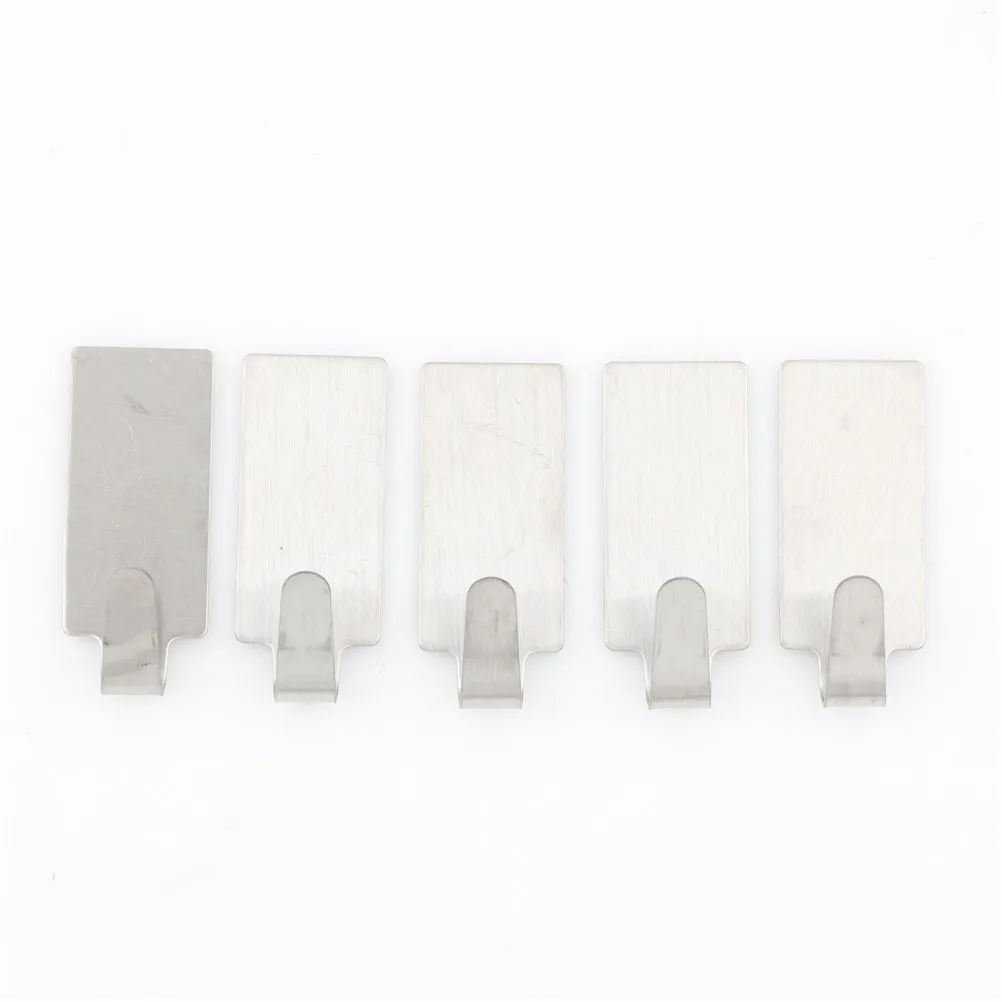 

5Pcs Stainless Steel Stick Holder Hook Hanger Adhesive Stainless Steel Stick Holder Hook For Kitchen Wall Door Hanger