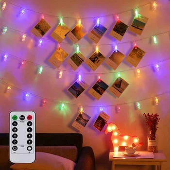 

5m 50 LED clip light string to Hang photos Fairy lights Lantern picture lights LED Garland Card party Battery Christmas Lamp