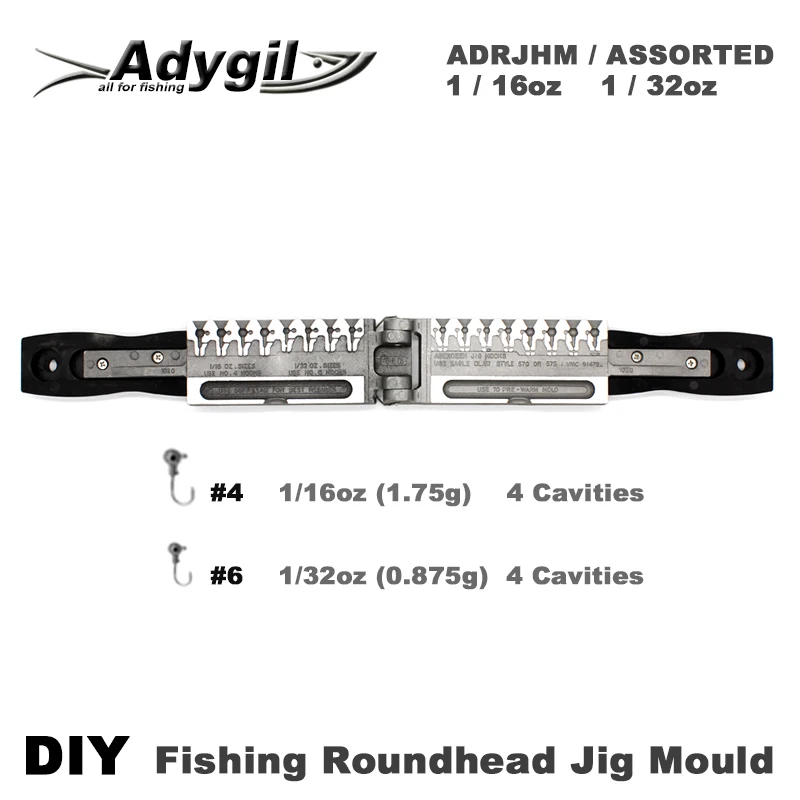 Форма для рыболовных колец adyil, DIY, ADRJHM/Ассорти, комбинированная, 1/16 унции (1,75 г), 1/32 унции (0,875 г), 8 полостей|Рыболовные снасти| | АлиЭкспресс