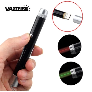 

USB Rechargeable Green/Red Hunting Laser Sight 532nm/650nm Visible Beam Burning Match Bore Pointer Pen Lazer Built-in Battery