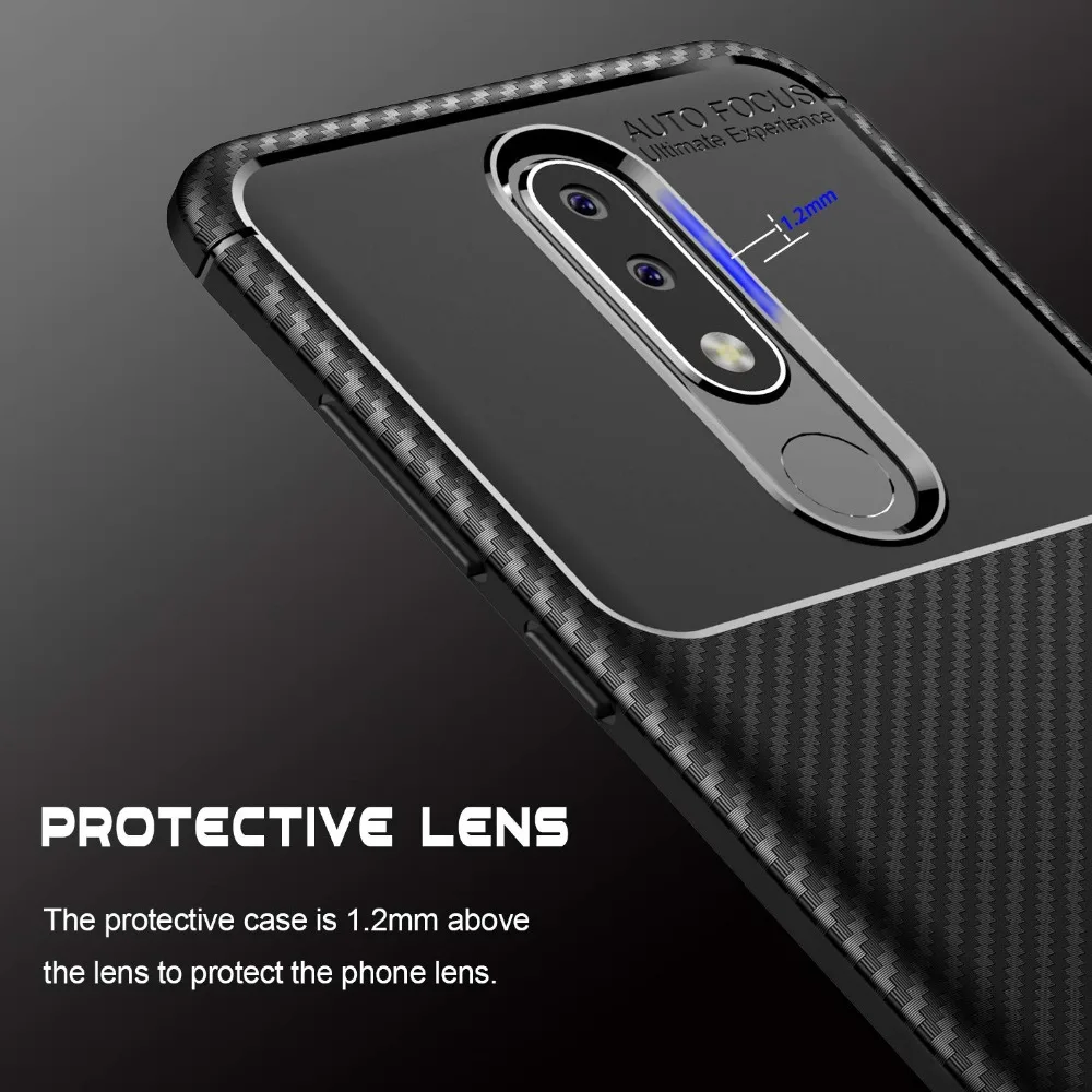 Case For Nokia 2.1 3.1 5.1 6.1 7.1 8.1 Plus X5 X6 X7 Cover Soft Silicone Carbon Fiber Case For Nokia 9 Pureview 4.2 1 Plus Cover (3)