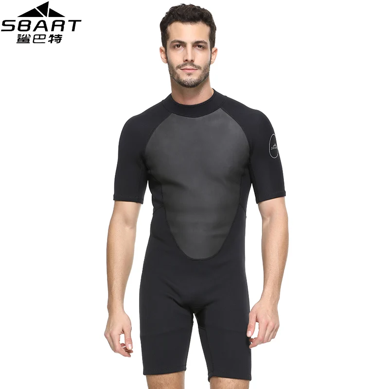 

SBART Neoprene wetsuit men 2MM spearfishing diving suit for underwater hunting jellyfish windsurf triathlon one piece suit