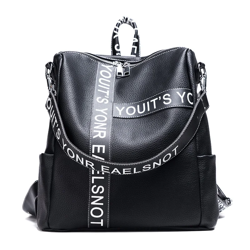 

LXTAZG New Fashion Women leather Backpack girls Cool rivet Backpack small School Bag black Travel Bags Luxury brand Backpack