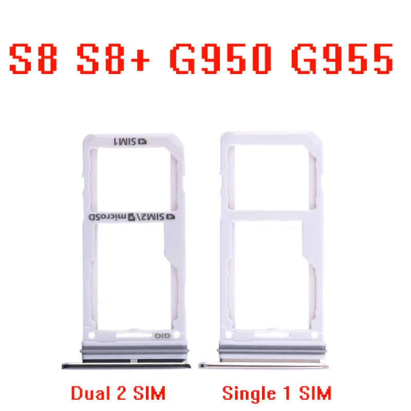 

For Samsung Galaxy S8 G950 G950F S8 Plus + G955 G955F SIM Card Slot SD Card Tray Holder Adapter