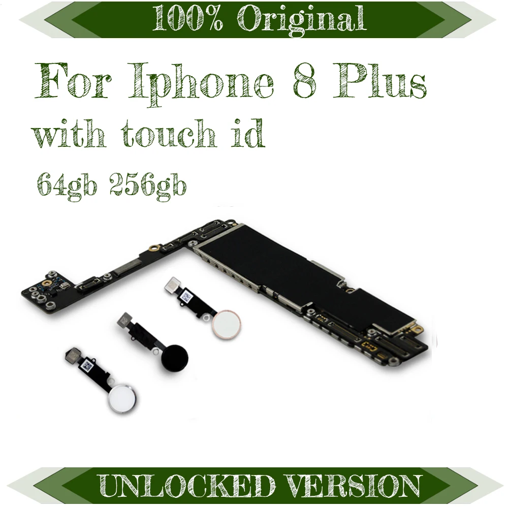 Для iphone 8 Plus материнская плата с/без Touch ID оригинальная разблокированная для iphone 8 Plus 8p материнская плата+ чипы