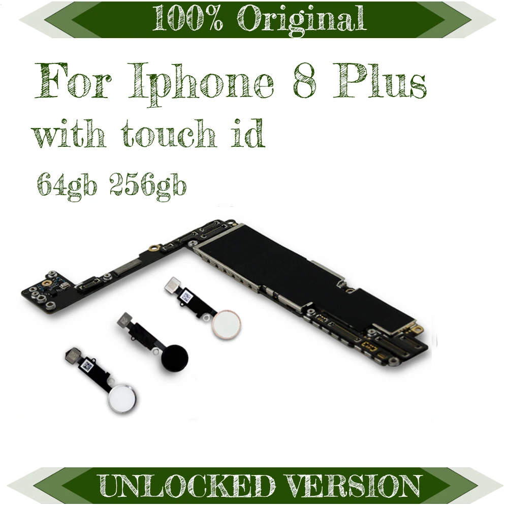 

For iphone 8 Plus Motherboard With/without Touch ID 100% Original unlocked for iphone 8 Plus 8p Logic board+Chips