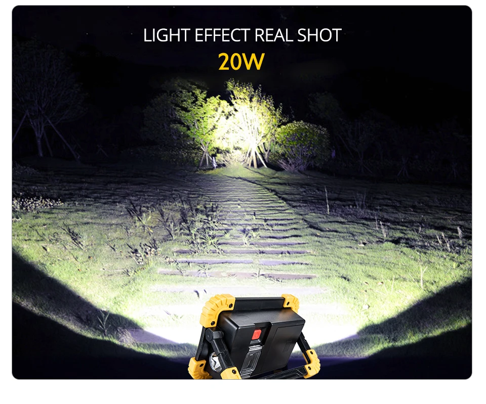 20W Portable Lantern Light USB RechargeableBattery Powered COB Floodlight Outdoor Camping Lawn Work Lamp Lantern LED Worklight (6)