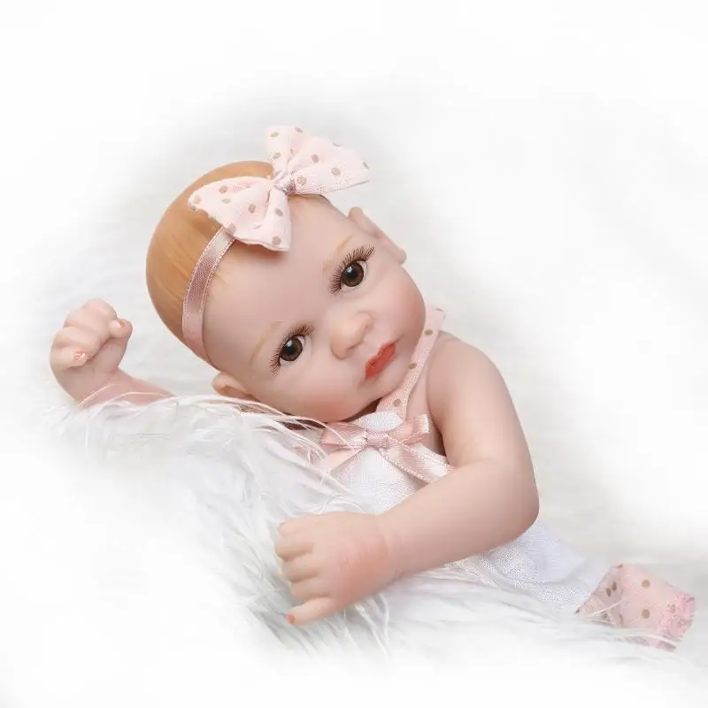 Силиконовые Мини-куклы reborn baby dolls, полное тело, две сестры, 26 виниловых реалистичных детских кукол для девочек с закрытыми глазами, открытая детская игрушка для сна