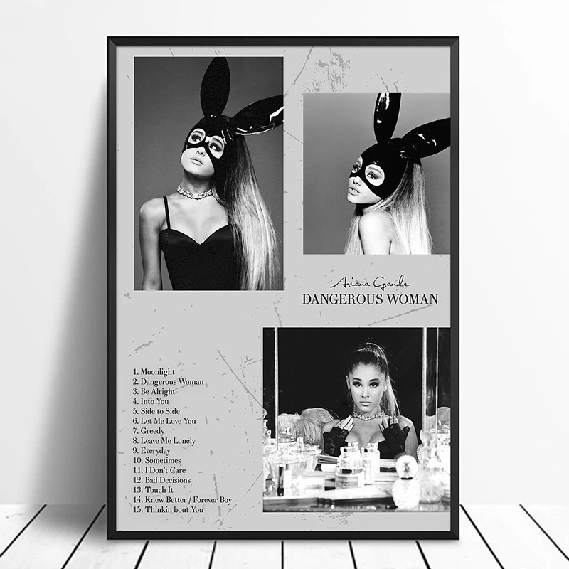 

Ariana Grande - Dangerous Woman Album Pop Music cover Music Star Poster Canvas Prints Wall Art For Living Room Home Decor
