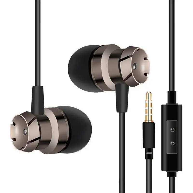 

Metal In-ear Earphone Mobile Phone Android IOS Mp3 Computer Universal Headset With Sound Control Button And Microphone