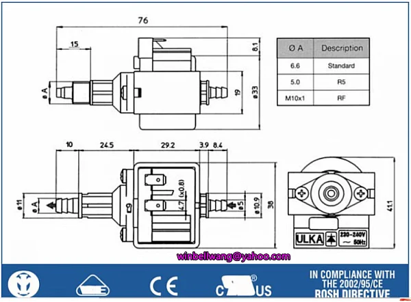 Совершенно NME Тип 4 соленоидный насос AC 220V 16W пароочиститель водяной насос