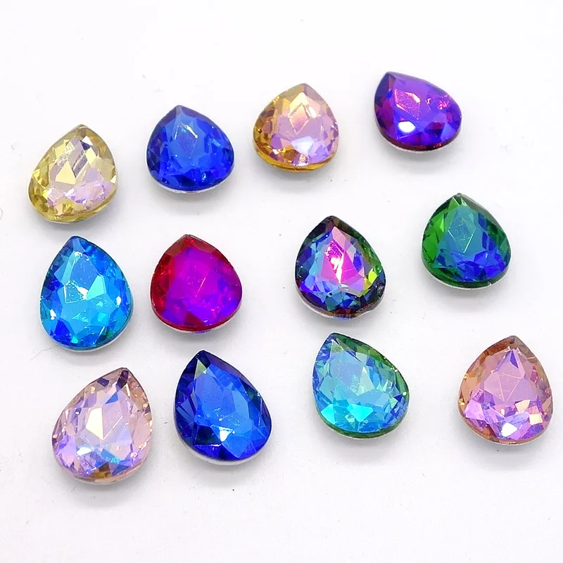 

Wholesale AB colors lot Faceted Crystal Glass rhinestones Teardrop beads 10x14mm13x18mm18x25mm20x30mm