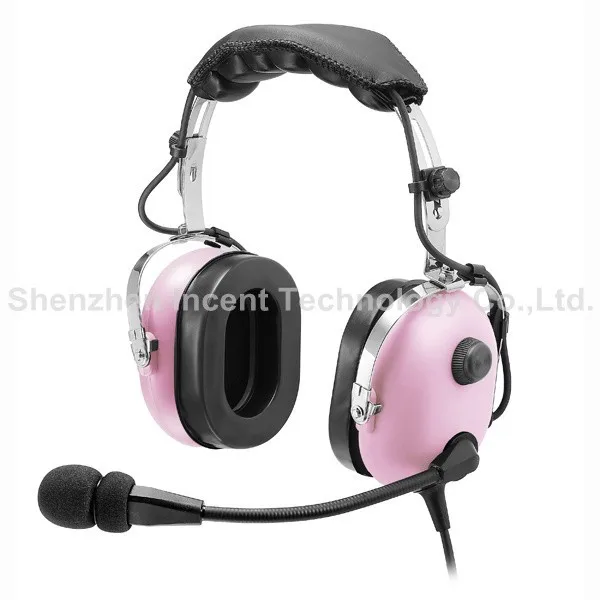 VOIONAIR New Style Pink Pilot Headset PNR (Passive Noise Reduction) Aviation Headset IN-1000N With 3.5mm Cable for PC u94 ptt universal aviation headset pilot headphone for motorola xir p8268 8260 apx 7000 8000 dp3400 dp3600 dgp4150