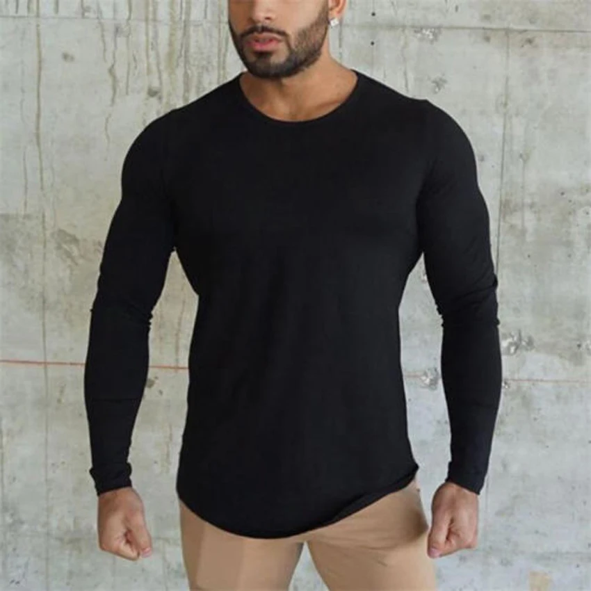 T Shirt Men T-shirt Feyenoord Shirt 2019 Tshirt Men Long Sleeve T-shirt Men's Slim Muscle Tops Fitness Gym Workout Tee