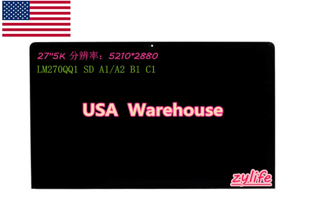 

For iMac A1419 27 Retina 5K IPS Display Screen Panel+Glass LM270QQ1 SD B1 SDB1 MK482LL/A (3.3 GHz Core i5) Late 2015 EMC:2834