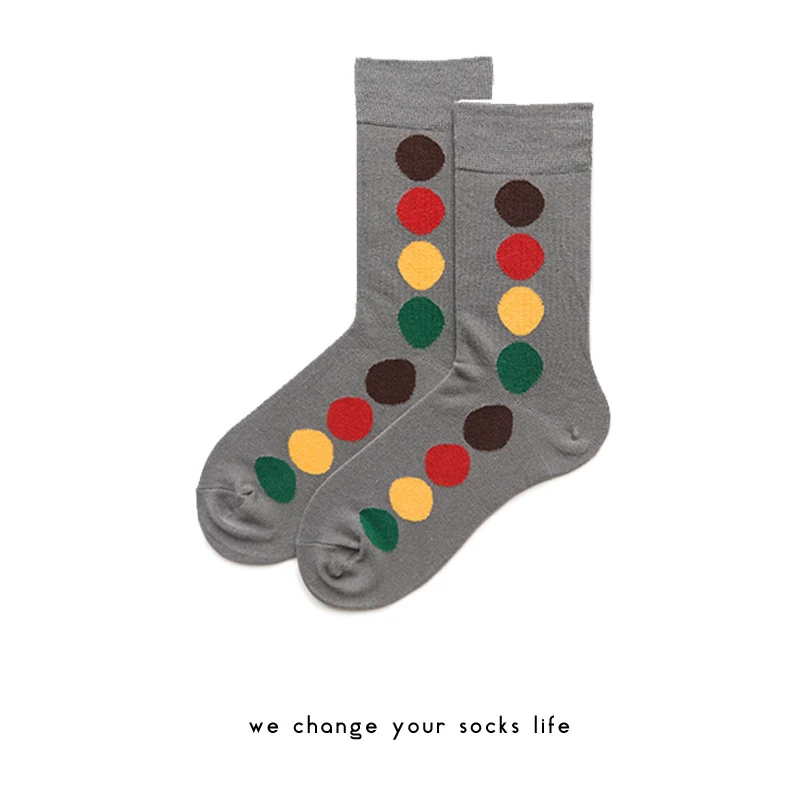 Чарли Campp 2018 Новый соответствующие Dot Pattern Дизайн хлопок тенденция контрастного личности разные пара Для мужчин носки HY1026