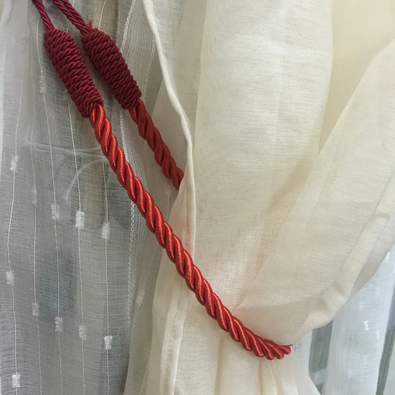 4 PCS Curtain Tiebacks Tassel Twisted Rope Living Room Golden