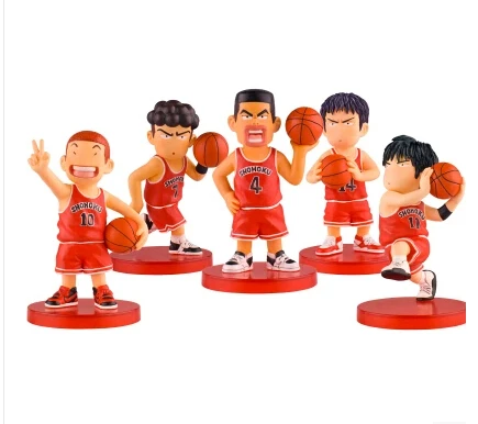 Горячее предложение 7 см 2015 5 шт./лот Slamdunk фигурки комплект Sakuragi Hanamichi аниме мультфильм японского аниме рисунках малыш игрушки для мальчик