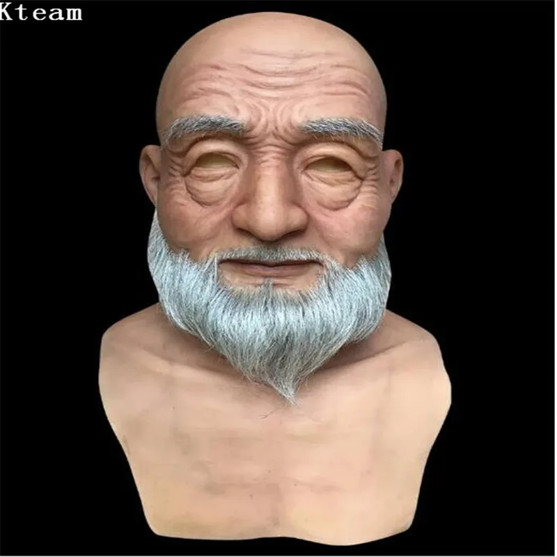 

New Halloween Mask Female Silicon Mask Masquerade Old Man Masks Cosplay Top Quality Handsome Oldman Crossdresser Costume Toys