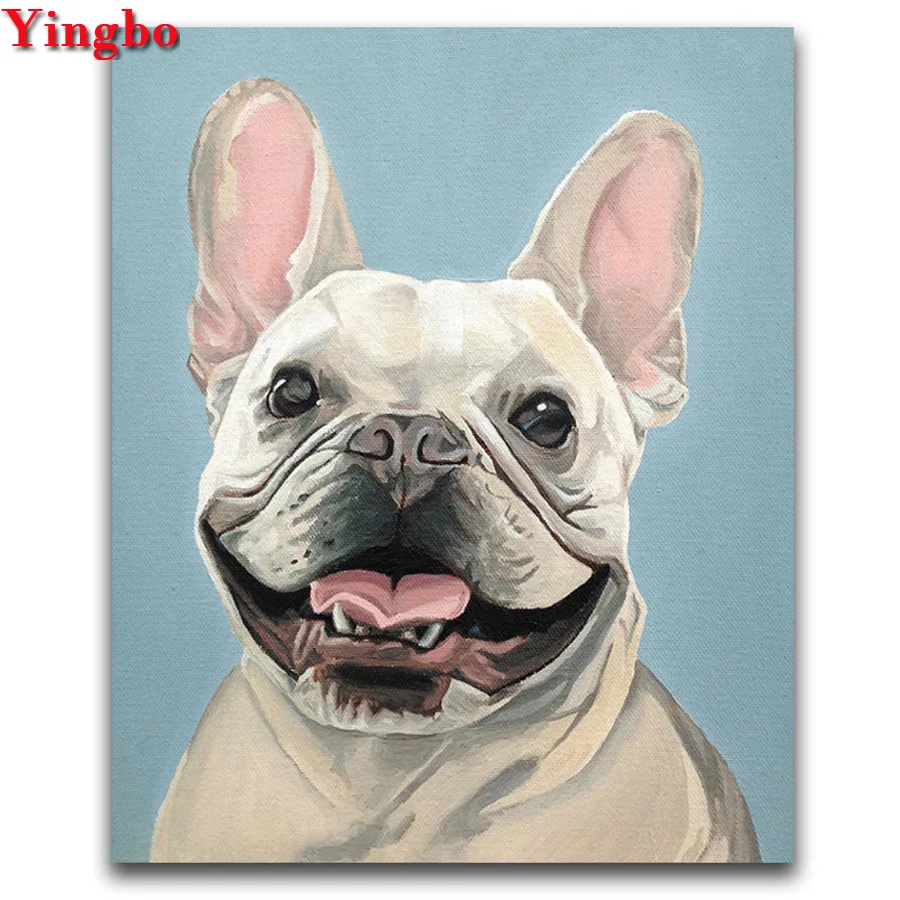 Diamond Painting Full Round English Bulldog Picture Of Rhinestone Diamond Embroidery 5D Cross Stitch Kit Paint with Diamond Art 5D DIY Diamond Painting for man