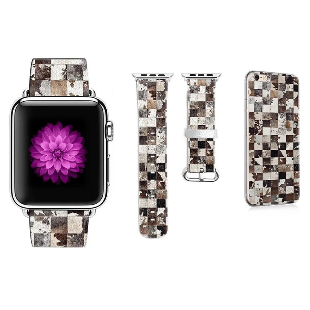 

Original Band for Apple Watch Band 38mm 42mm Lattice Pattern Leather Strap for Iwatch Series 1 2 3 Strap Gift for IPhone Case