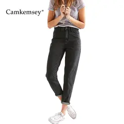 CamKemsey 3XL плюс Размеры бойфрендов джинсы женщина 2018 Европейский Стиль Классический Высокая Талия Джинсы женские Повседневное джинсовые