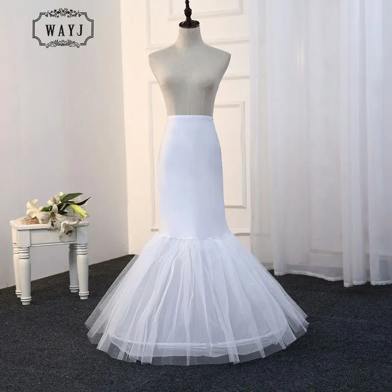 

WAYJ 2019 New Elastic waist 1 Hoop Mermaid Petticoat and combination of hard yarn and Satin petticoat