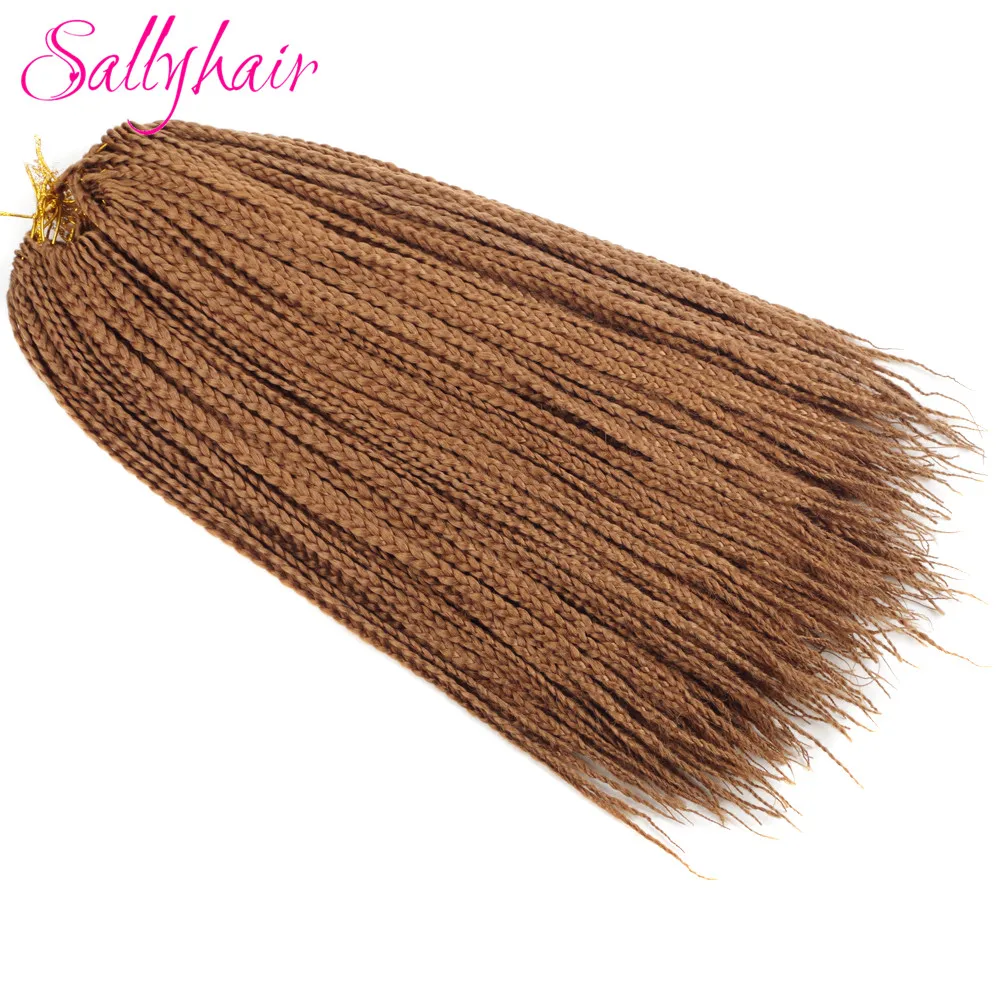 Sallyhair Brands 3X Afro Box Braids 22inch 22 Pcspack Synthetic Crochet Ombre Tow Tone Braiding Hair Extensions Black Brown Bug (32)