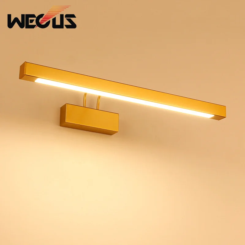 

Amercia golden led mirror lamp rocker arm wall headlight Waterproof fog bathroom lighting 425mm