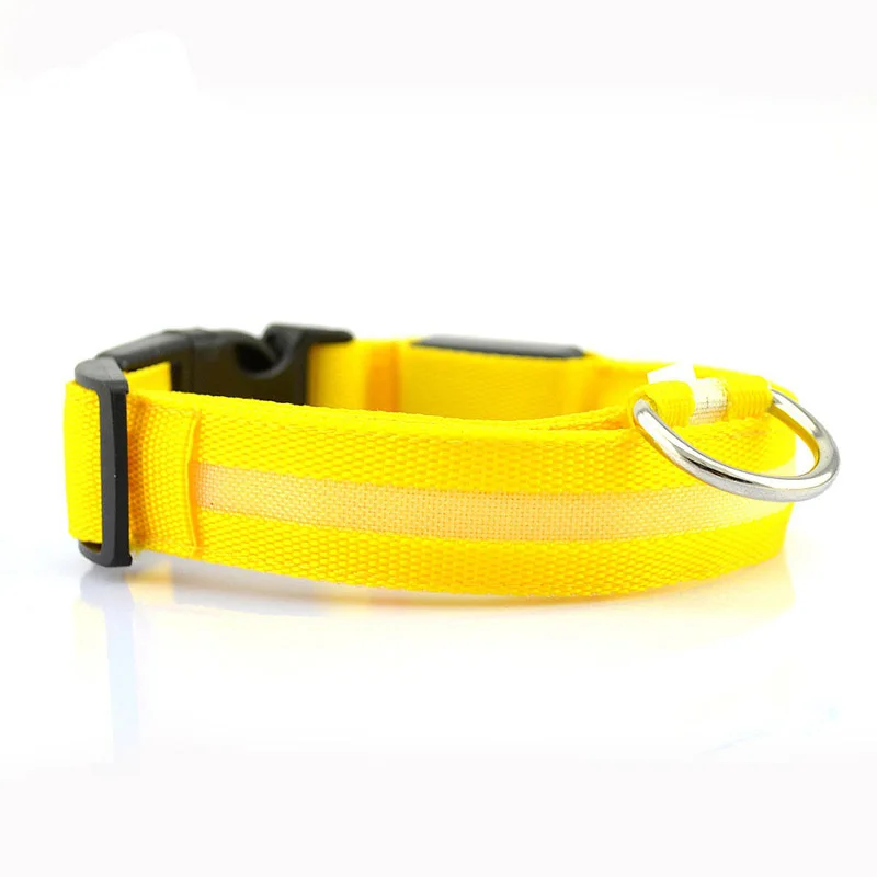 Adjustable Nylon LED Pet Dog Collar Night Safety Flashing Glow puppy collar Dog harness Dogs Luminous Fluorescent Collars