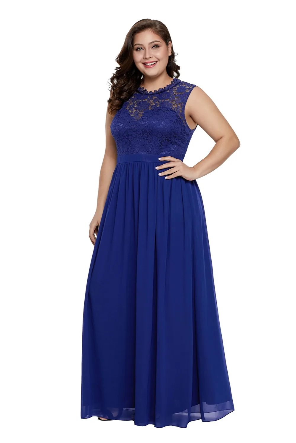 Blue-Long-Pleated-Plus-Size-Lace-Bodice-Prom-Dress-LC611037-5-4