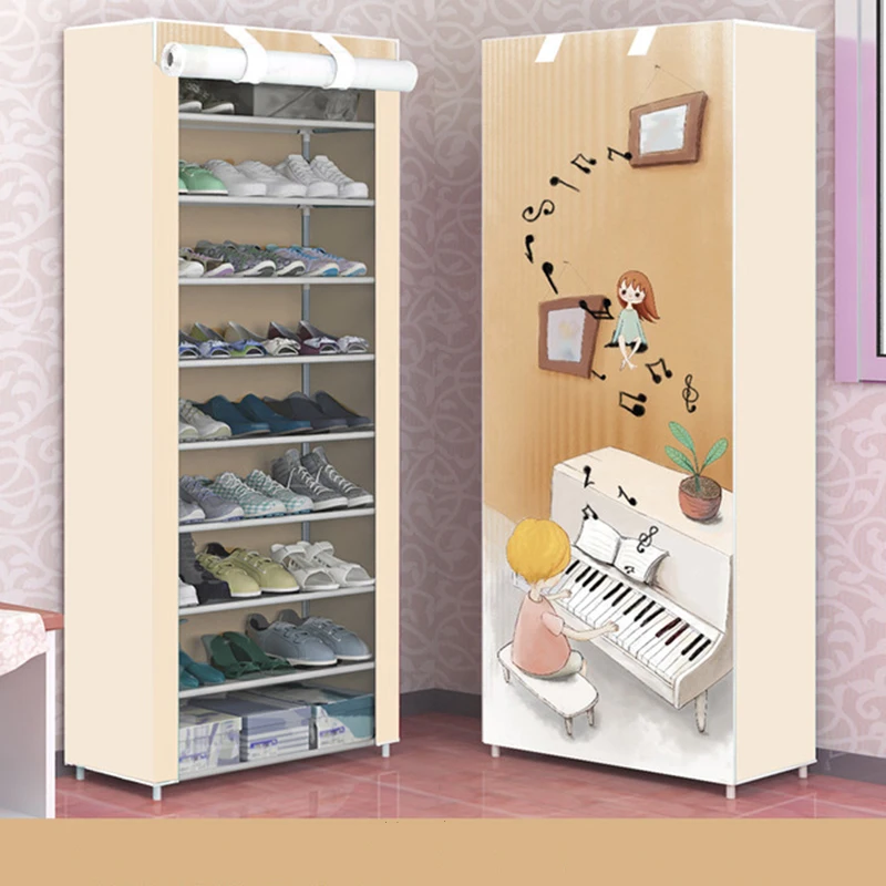 الكرتون نمط متعدد طبقة الغبار القماش خزانة خذاء DIY المنزل حذاء تخزين الرف بسيط حامل أحذية حامل المنزل الأثاث الكرتون نمط متعدد طبقة الغبار القماش خزانة خذاء DIY المنزل حذاء تخزين الرف بسيط حامل أحذية حامل المنزل الأثاث