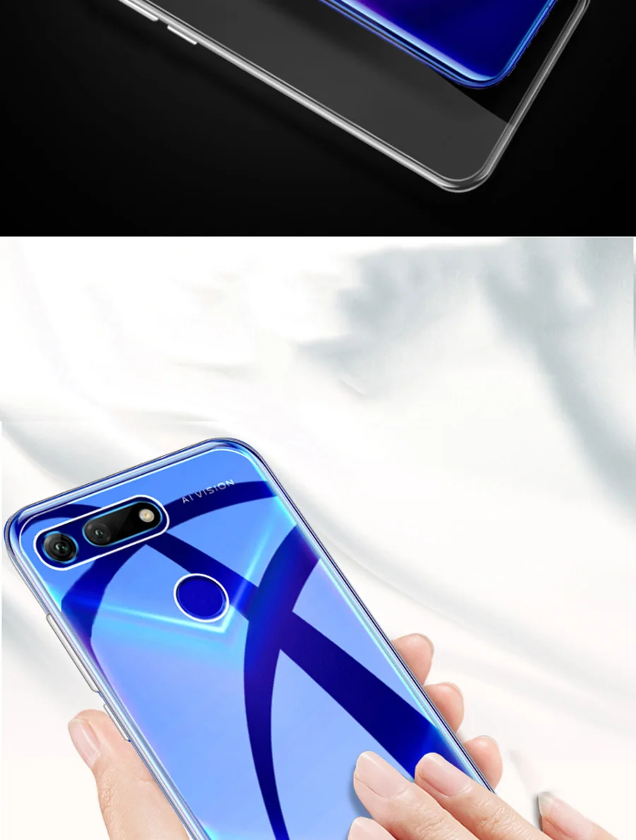 Soft TPU Silicone Phone Case for Huawei Honor View 20 V20 Transparent Back Cover Shell 360 Protective Shockproof View20 6.4 Capa