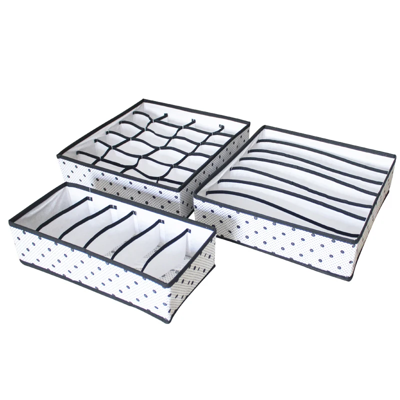 

3PCS/SET Foldable Clothes Organizer Clothes/Bra/Underwear Storage Box Container Wardrobe Closet Organizer Drawer Dividers Case