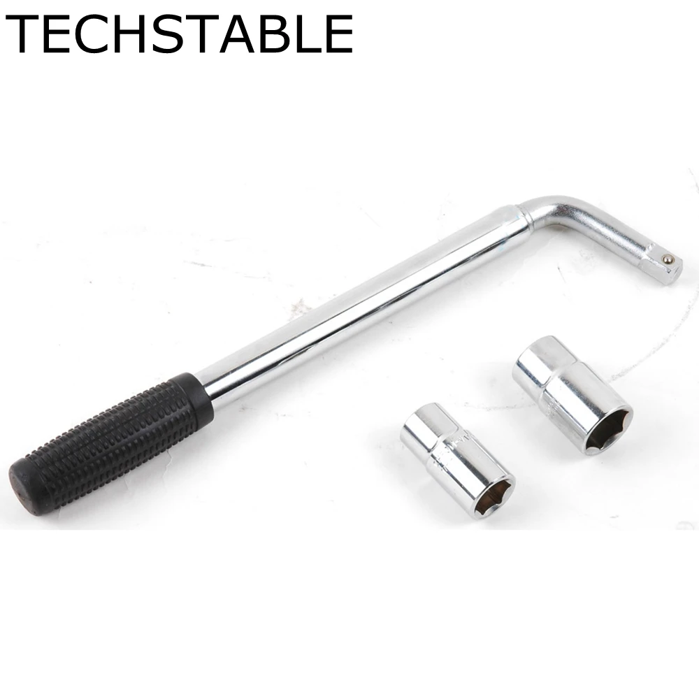 TECHSTABLE Telescoping Wrench Lug Wrench with Sockets Auto