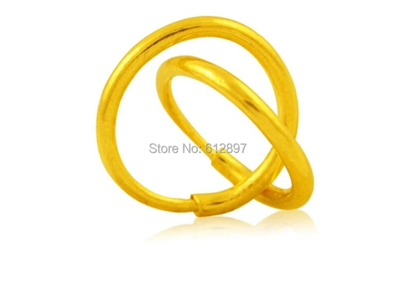 Однотонные гладкие круглые серьги из желтого золота 24 К/1 32 г|circle earrings|circle earrings