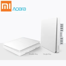 Xiao mi переключатель aqara умный светильник с управлением пожарной проволокой Zero Line ZiGBee двойной настенный выключатель с одним ключом версия mi Home APP управление