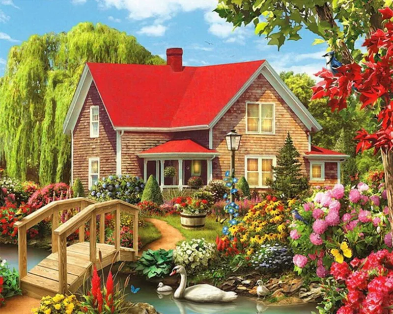 Compra jardín de la cabaña de fotos online al por ... Decoración India cabaña