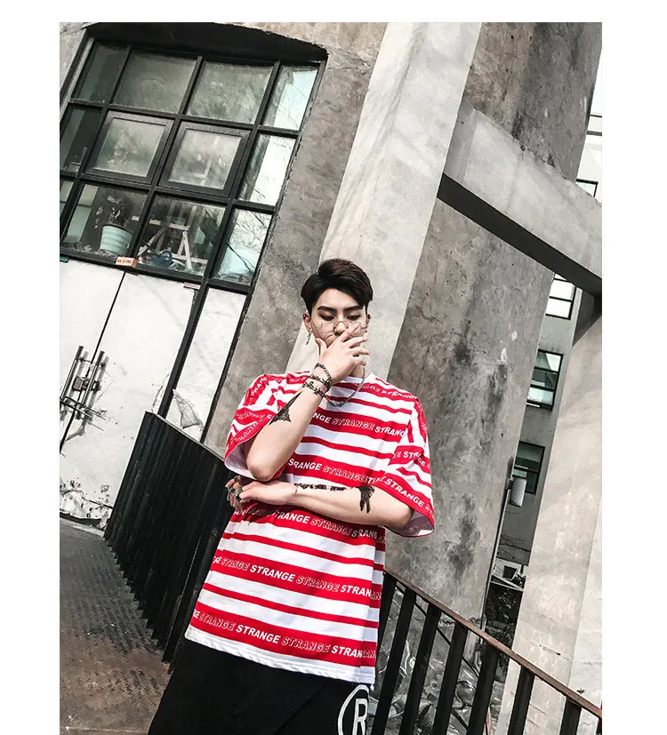 Hiphop Street Camisa Swag Rasgados Vintage Rap Mens Clothing  (5)